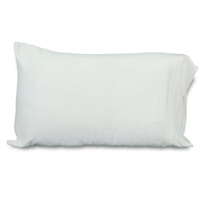 Showing white pillowcase made with Zinc antimicrobial fabric. Soft and comfortable. Kills odor causing bacteria, fungus, and microbes